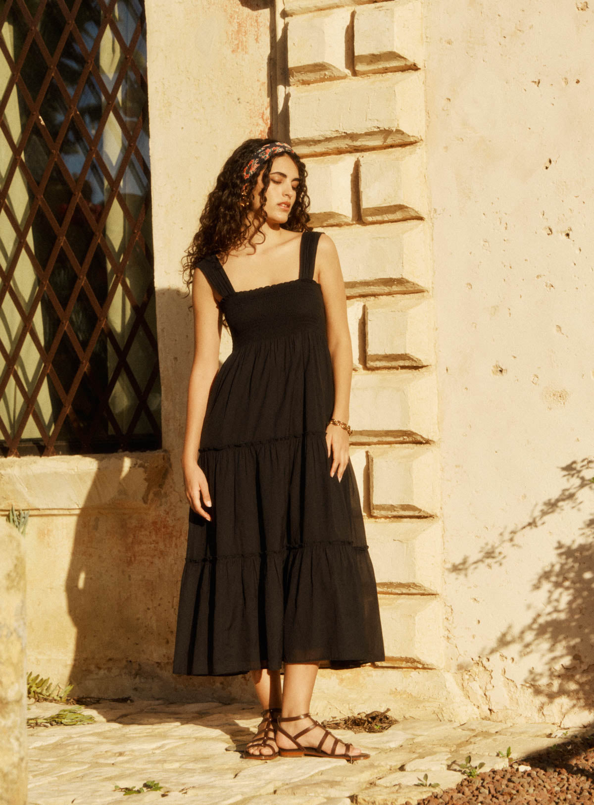 Women's Dress 100% Polyester Woven Satin Crepe - Black