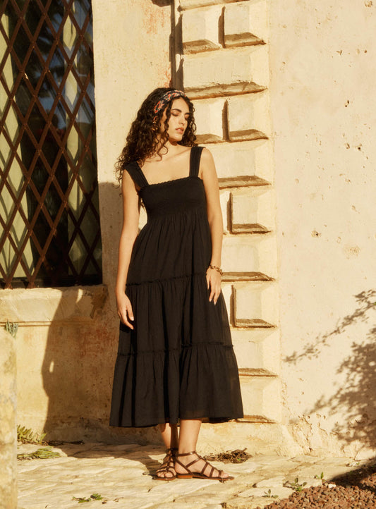 Women's Dress 100% Polyester Woven Satin Crepe - Black