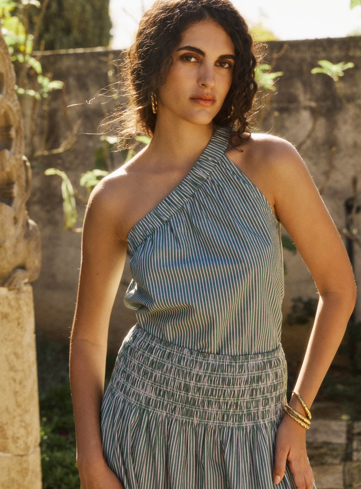 Women's Button-Down Blouse Cotton Poplin - Basilic