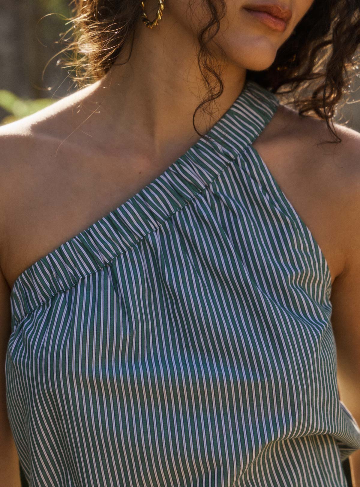 Women's Button-Down Blouse Cotton Poplin - Basilic