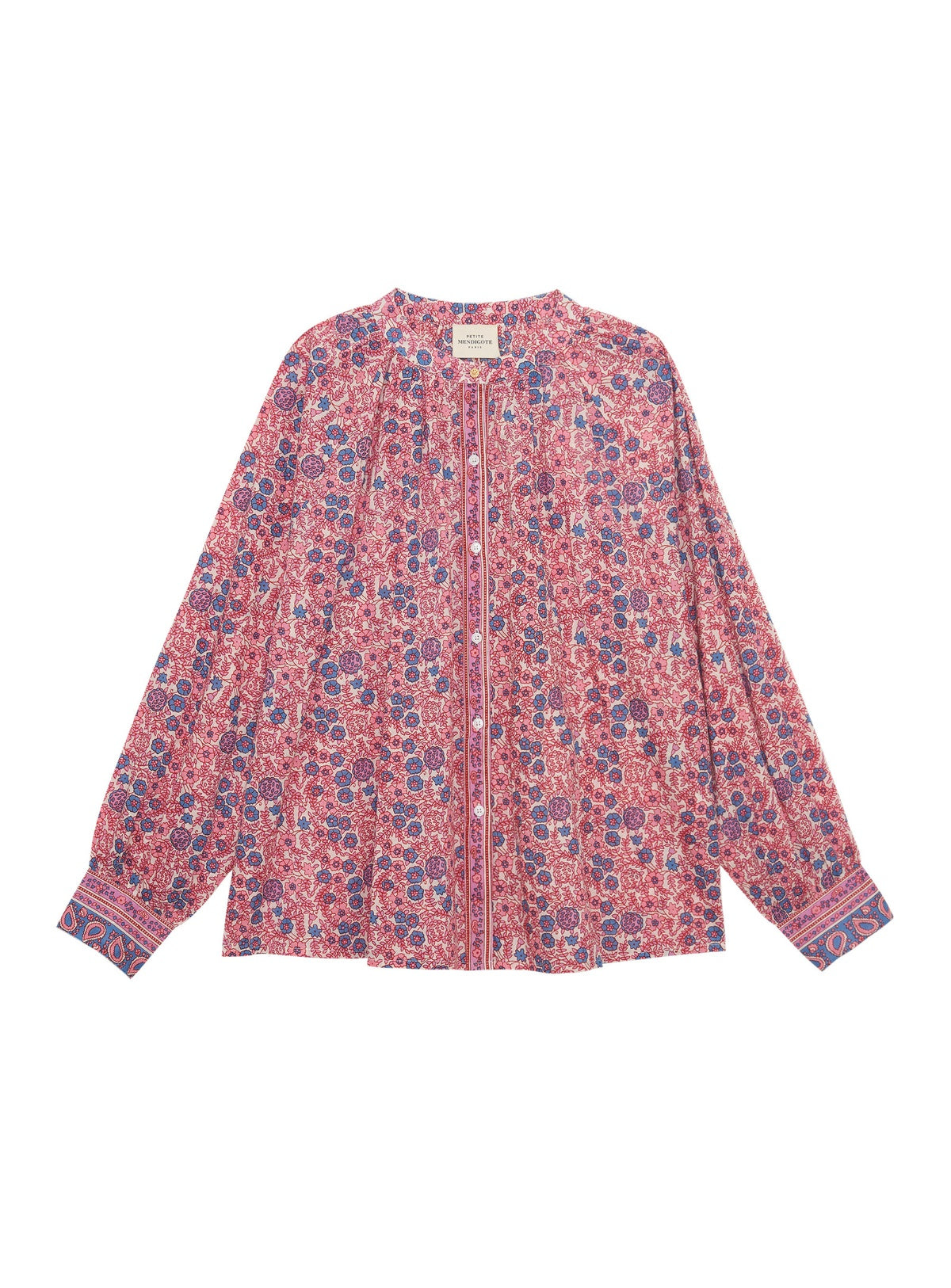 Petite Mendigote | Tea Blouse - Colourful Print, Cream