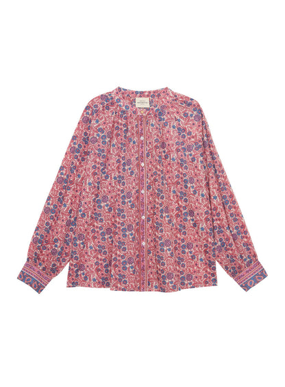 Petite Mendigote | Tea Blouse - Colourful Print, Cream
