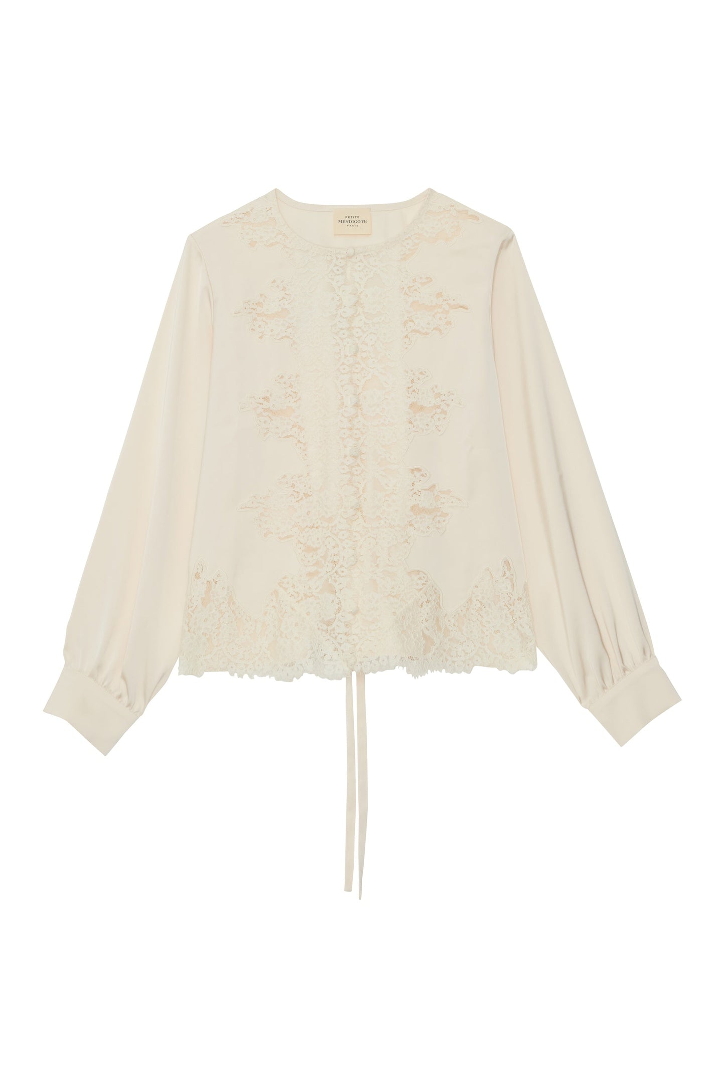 Petite Mendigote | Ecru Telma Blouse - Lace V-Insert
