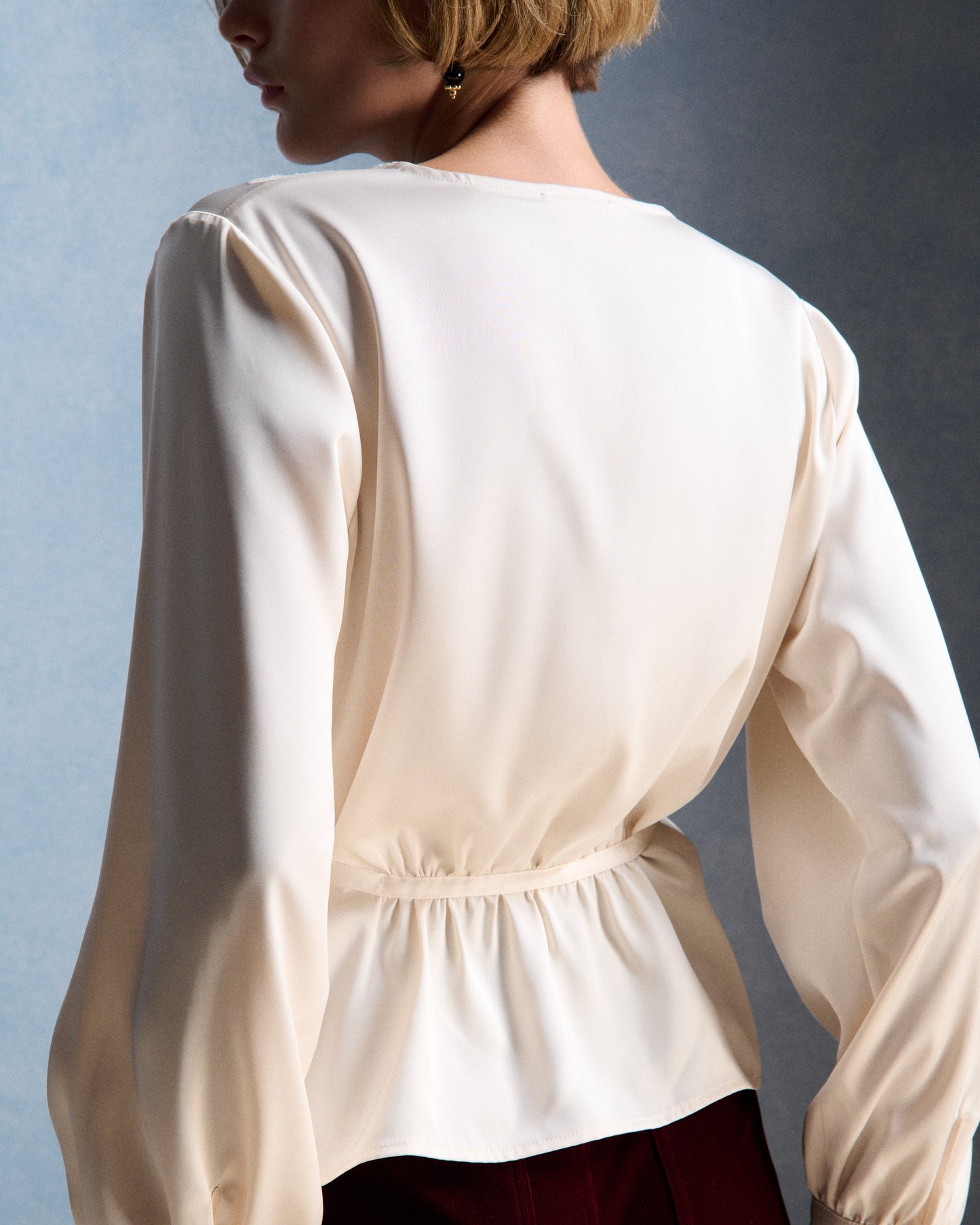 Petite Mendigote | Ecru Telma Blouse - Lace V-Insert