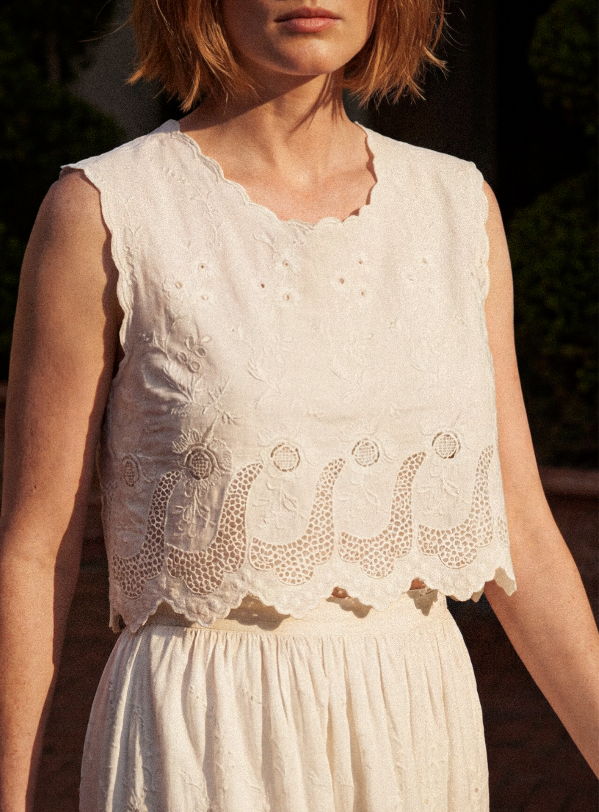 Petite Mendigote | Blouse Tifaine - Cropped Ecru Top