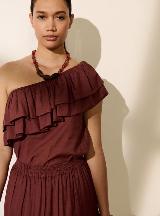 Blouse Timeo Uni 126 Brown