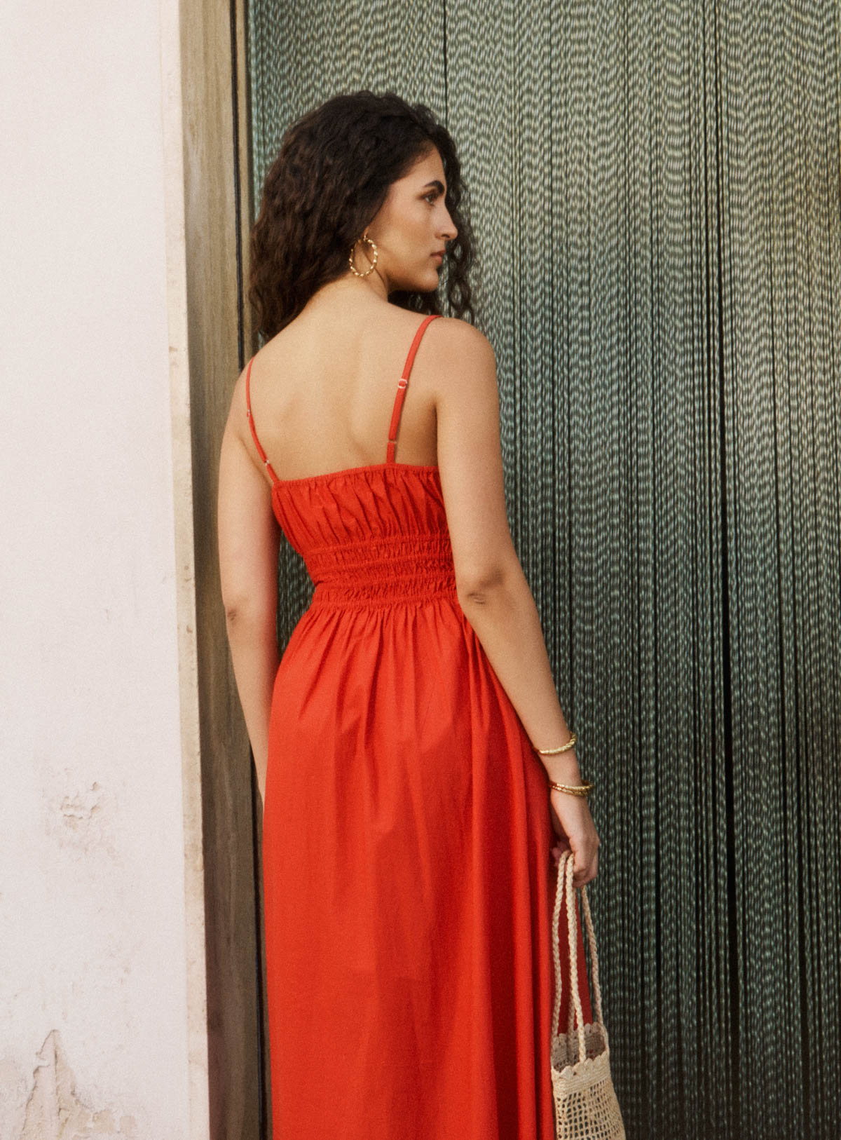 Petite Mendigote | Poppy Red Midi Dress - Vivi 126