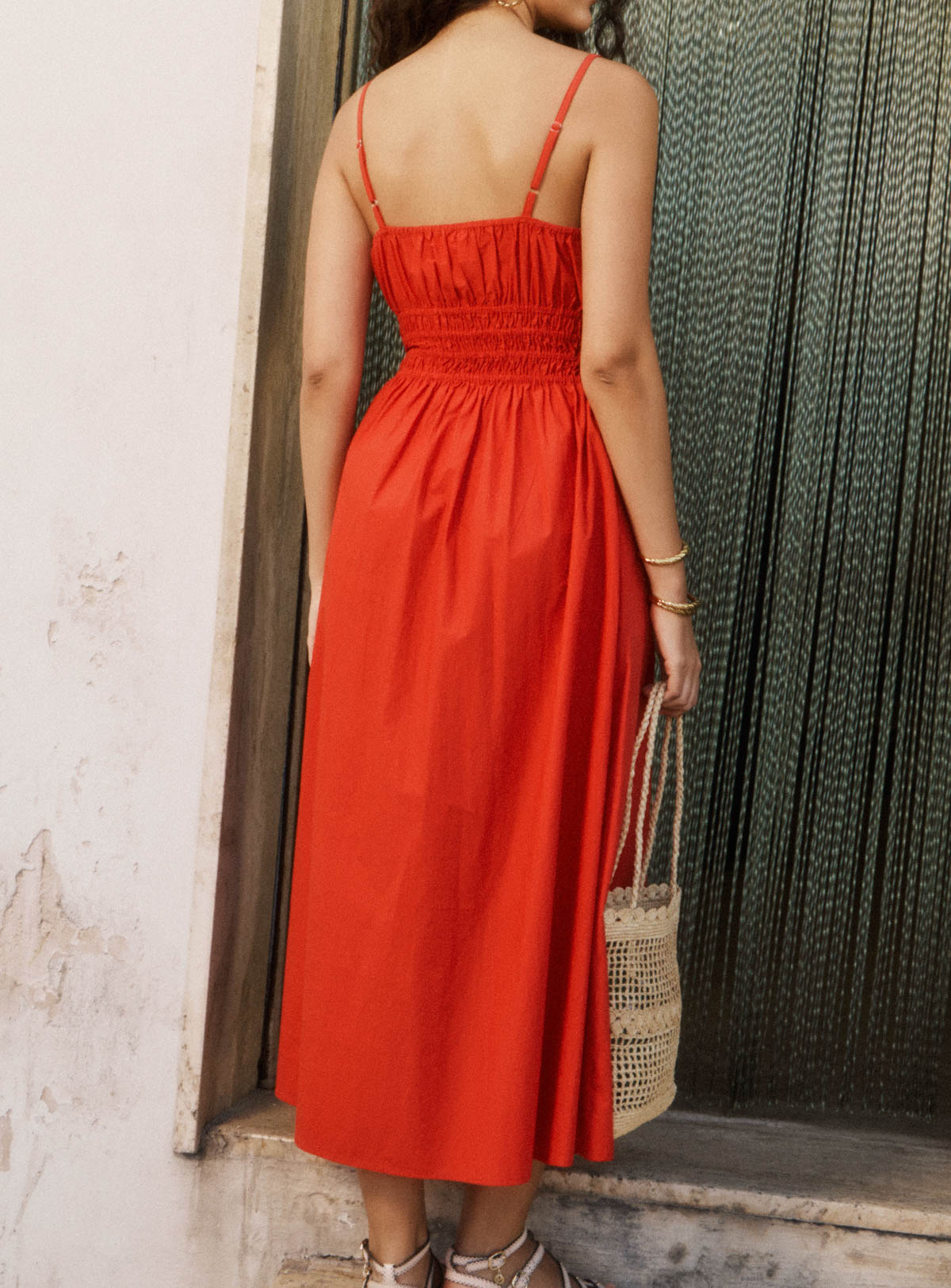 Petite Mendigote | Poppy Red Midi Dress - Vivi 126