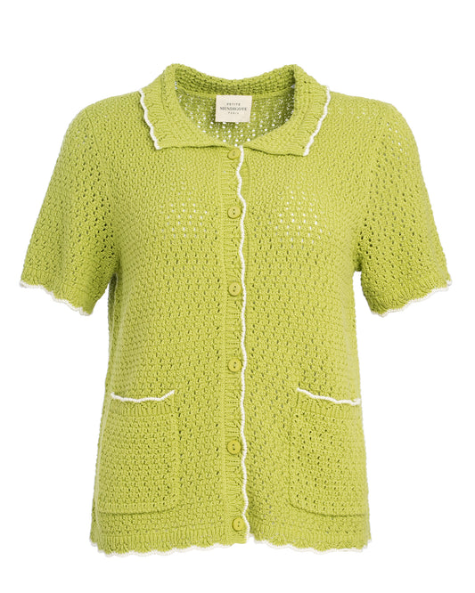 Women Cardigan 100% Superfine Merino Wool - Pistache