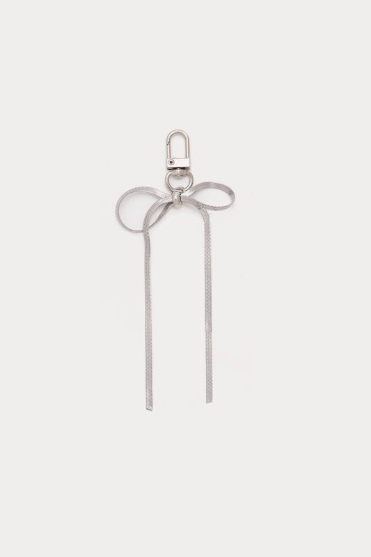 Ms16924 Key Char Bow Herringbone Silver