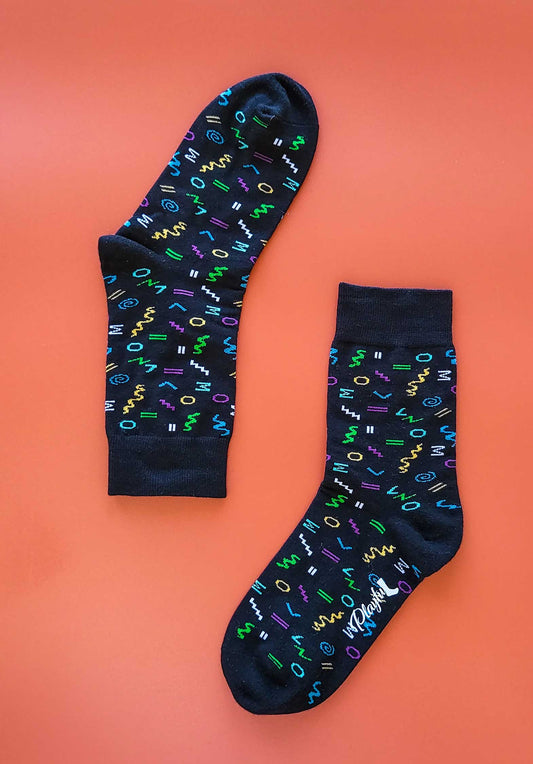 Socks 80s Night 80s Night Life Black