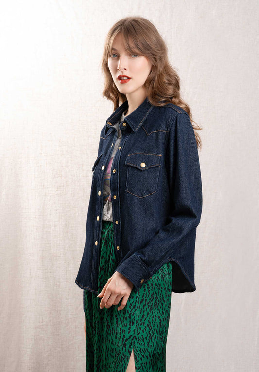 Denim Shirt Dalia Deni Dalia Denim 3d Dark-Blue