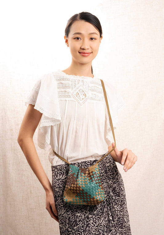 Crossbody Bag Lau Dalya Laurier-Cacao-Vertpa