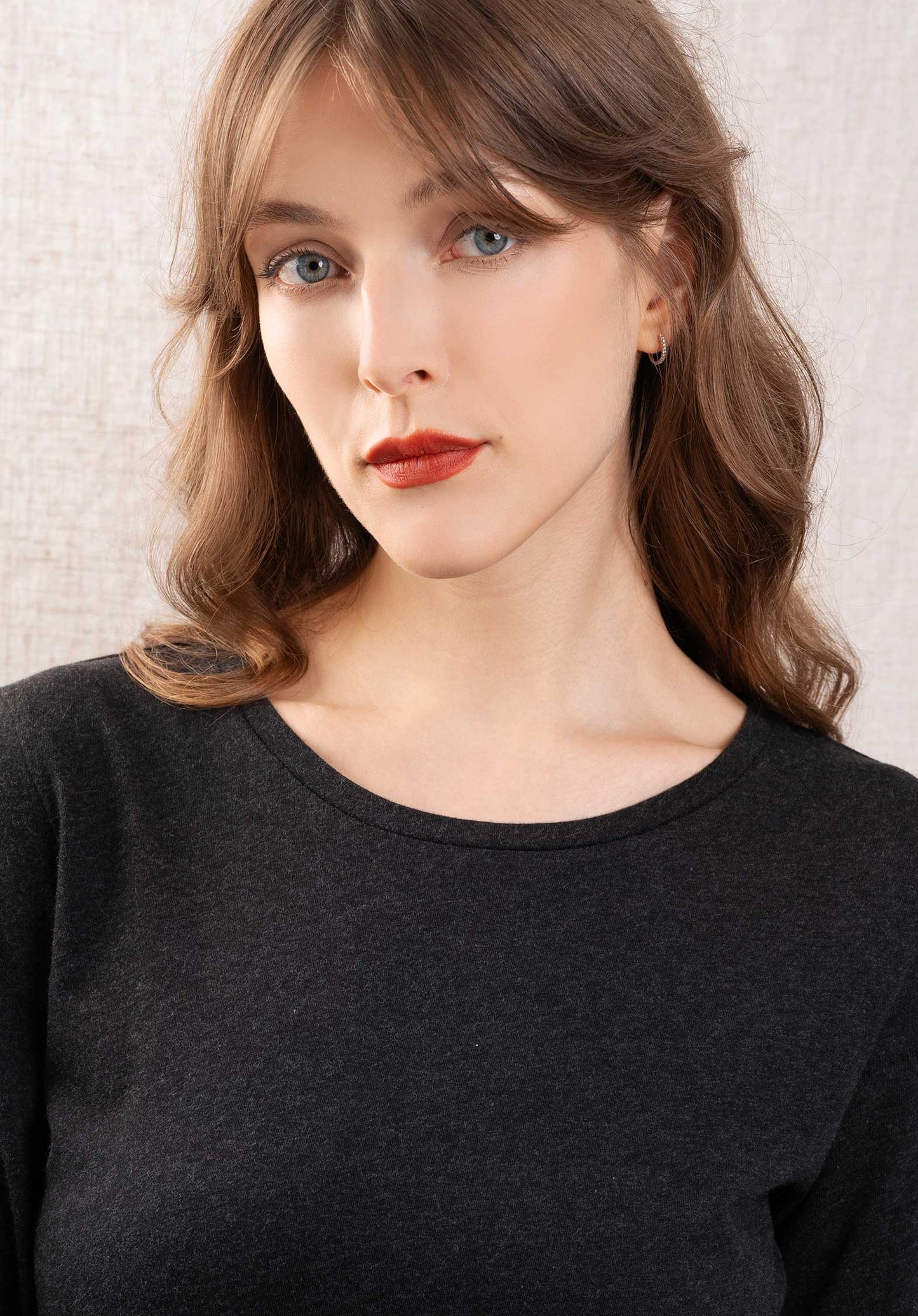 Majestic | Organic Cotton Round-Neck Tee - Noir-Chine