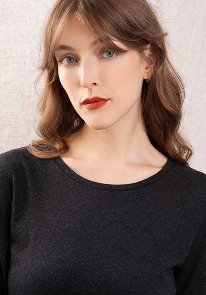 Majestic | Organic Cotton Round-Neck Tee - Noir-Chine