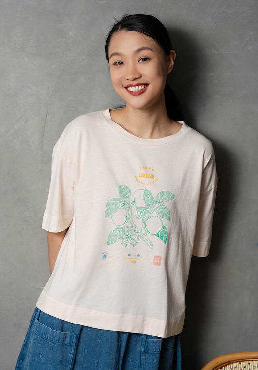 Tee Shirt Imprime Ida-bambou Creme