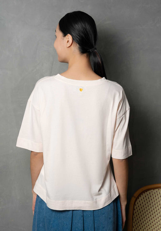 Tee Shirt Imprime Ida-bambou Creme