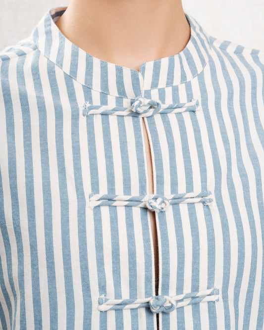 Blouse Birdie Shirt Blue-Stripes