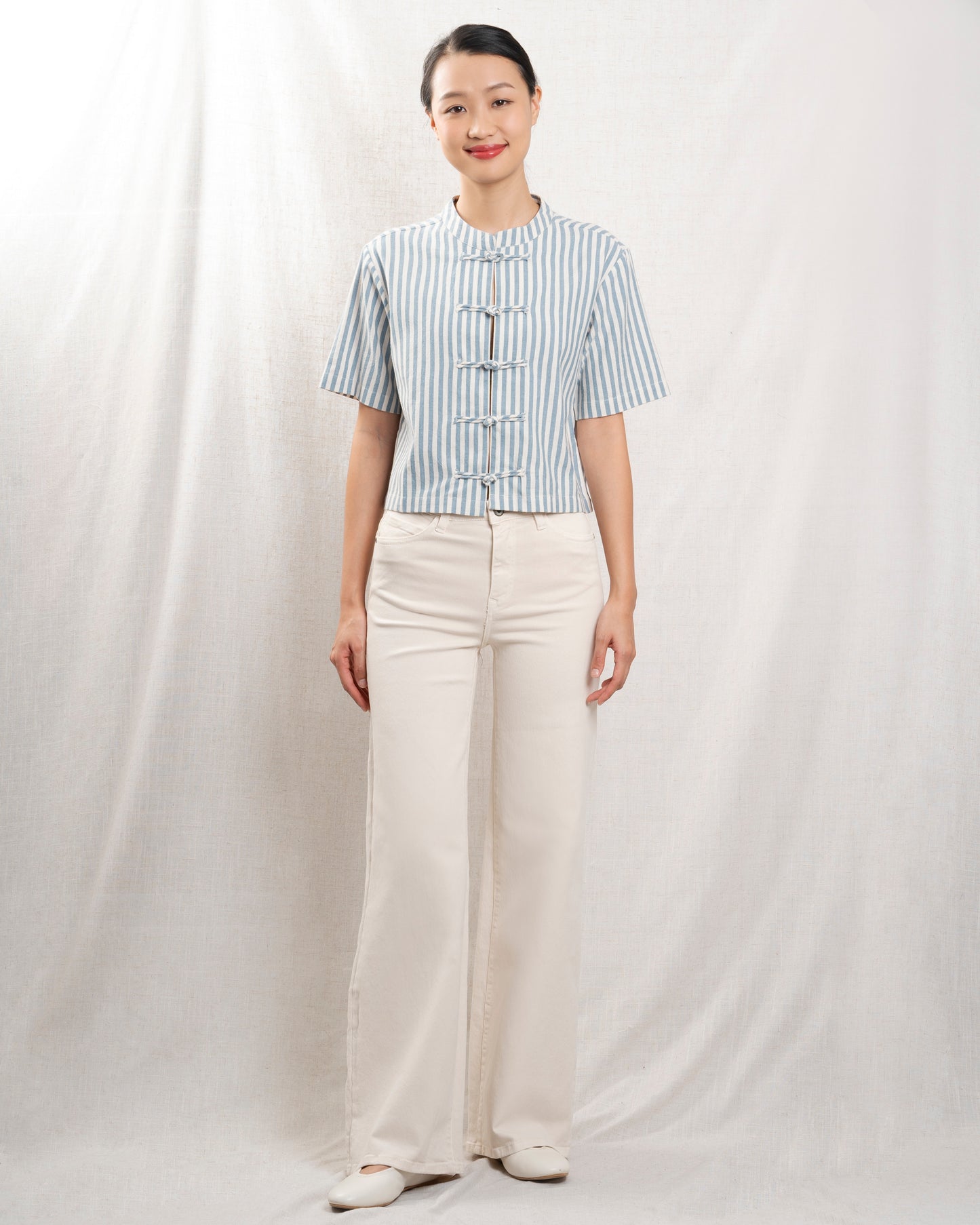 Blouse Birdie Shirt Blue-Stripes