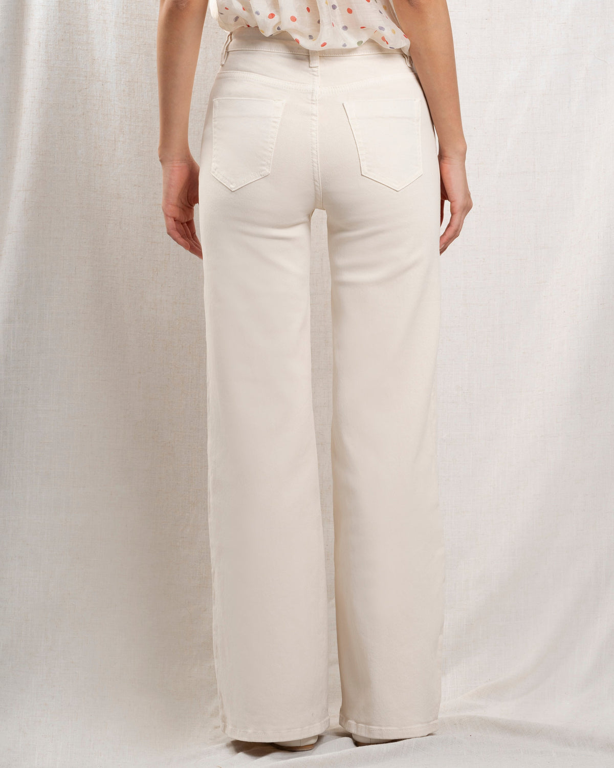 Clémence | Tailored Denim Trousers - Beige