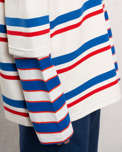 Unisex Sweatshirt Cotton-Blend Fleece - Off-White-Multi