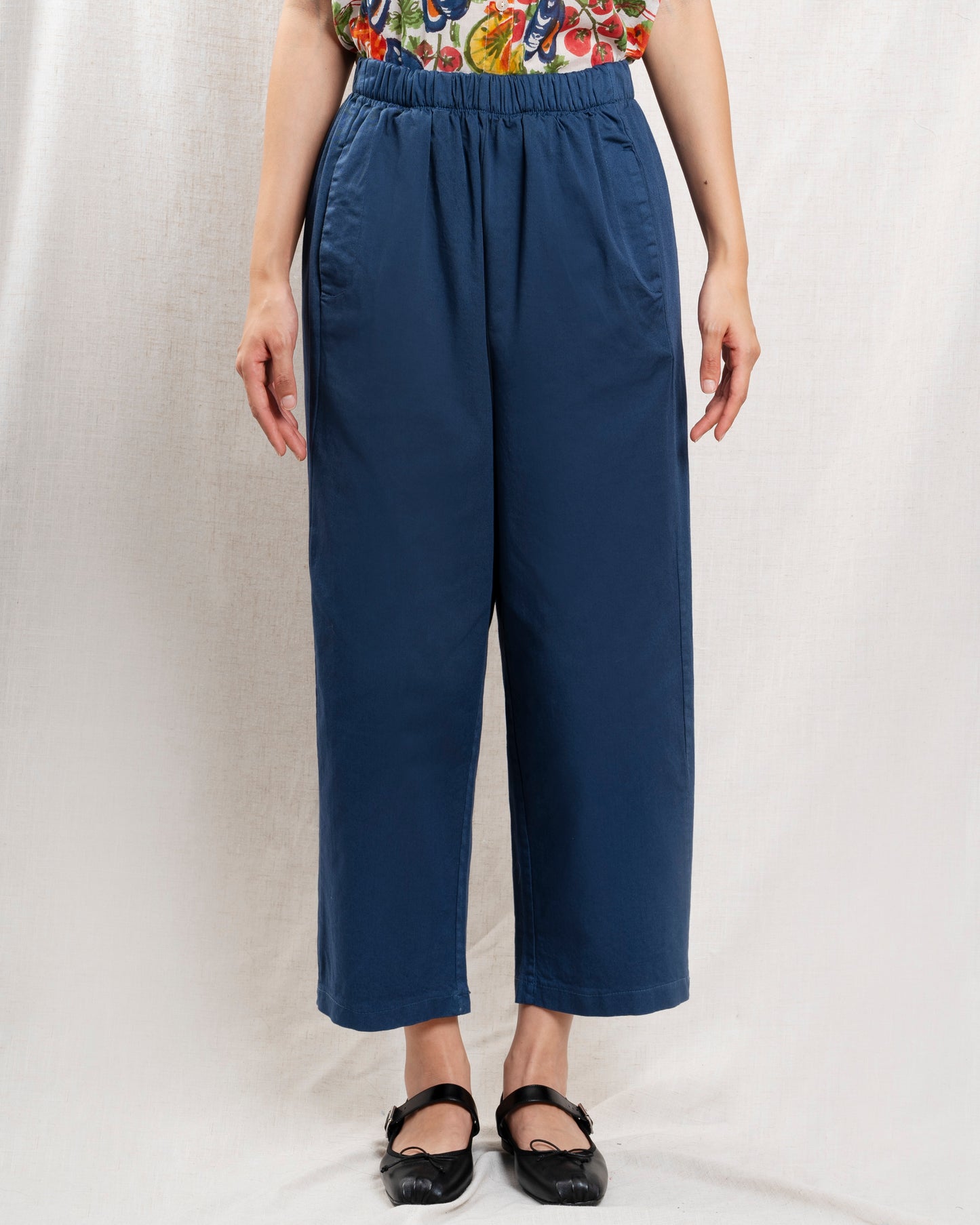 Women Pants GOTS-Certified Organic Cotton Poplin - Navy