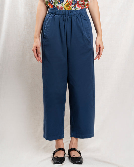 Women Pants GOTS-Certified Organic Cotton Poplin - Navy