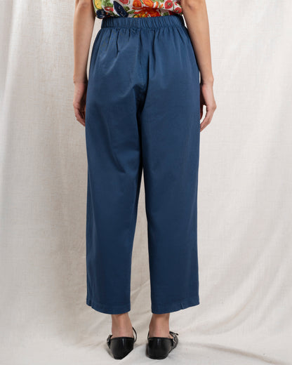 Women Pants GOTS-Certified Organic Cotton Poplin - Navy