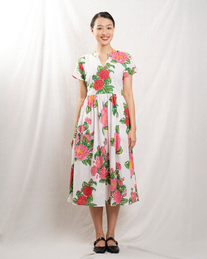 Women's Dress Premium Cotton Poplin -  Blush Camelia