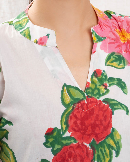 Women's Dress Premium Cotton Poplin -  Blush Camelia