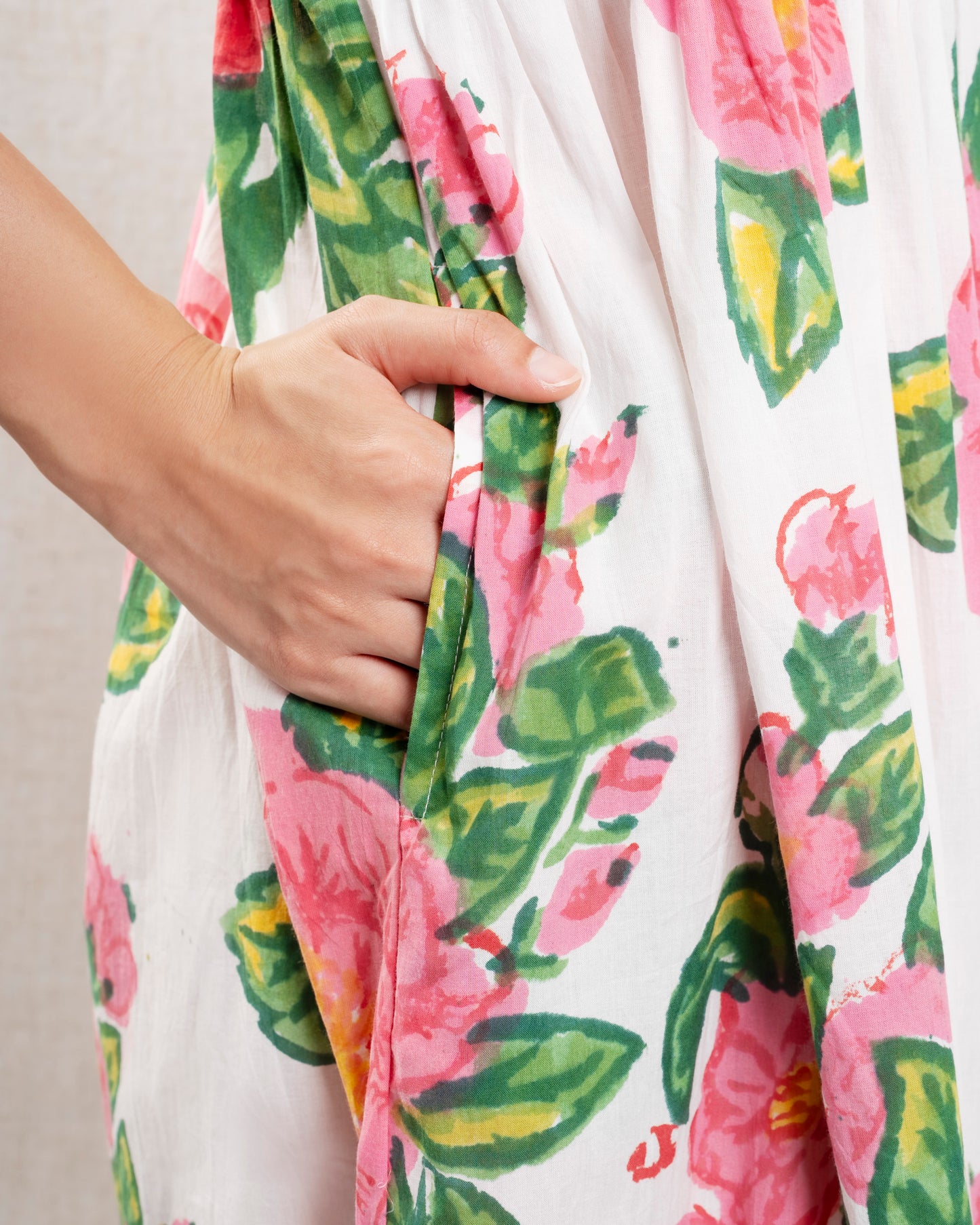 Women's Dress Premium Cotton Poplin -  Blush Camelia