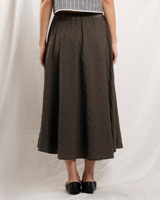 Womens Skirt 100 Percent Cotton Poplin Fabric - Brown