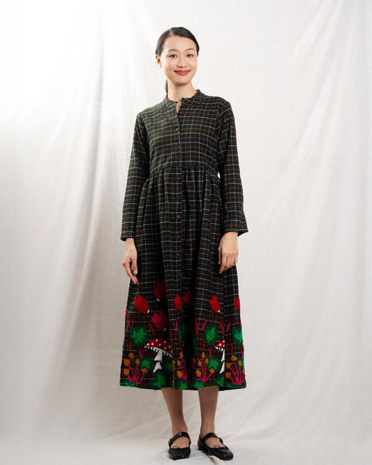 Women Dress Pre-Washed Italian Cotton Poplin - Cuore-Di-Bosco
