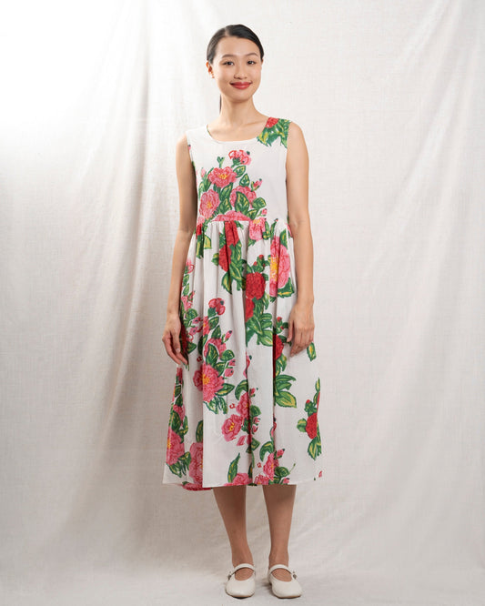 Women's Dress 100% Lightweight Polyester Crepe - Camelia