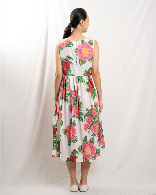 Women's Dress 100% Lightweight Polyester Crepe - Camelia