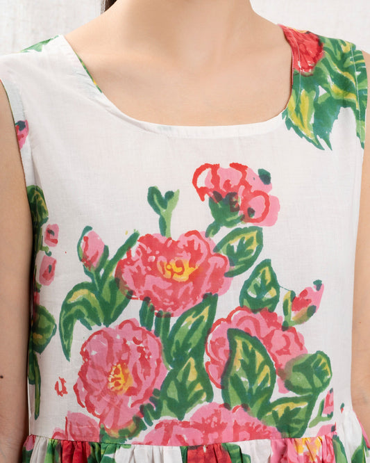 Women's Dress 100% Lightweight Polyester Crepe - Camelia