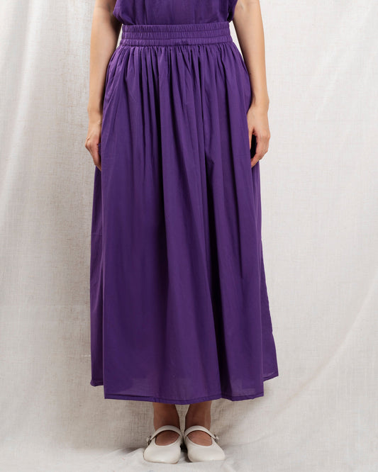Women's Skirt Cotton-Blend Twill With Stretch - Lilac Lilla