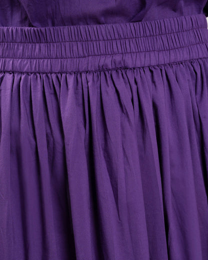 Women's Skirt Cotton-Blend Twill With Stretch - Lilac Lilla