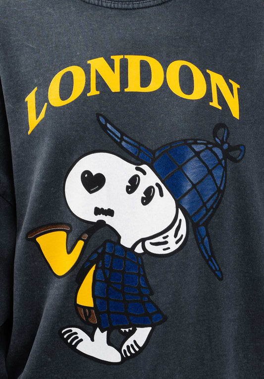 Sweatshirt London Snoopy Grey
