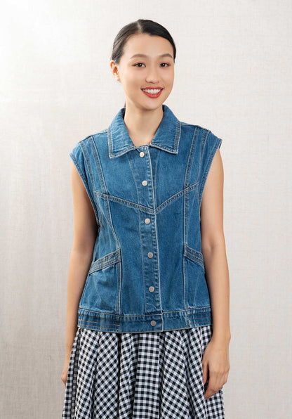 Denim Gilet Eliza Denim