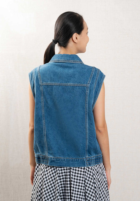 Denim Gilet Eliza Denim
