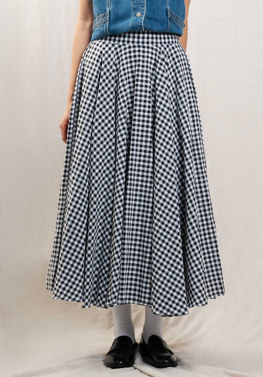 Skirt Sw601-2 Black-Vichy