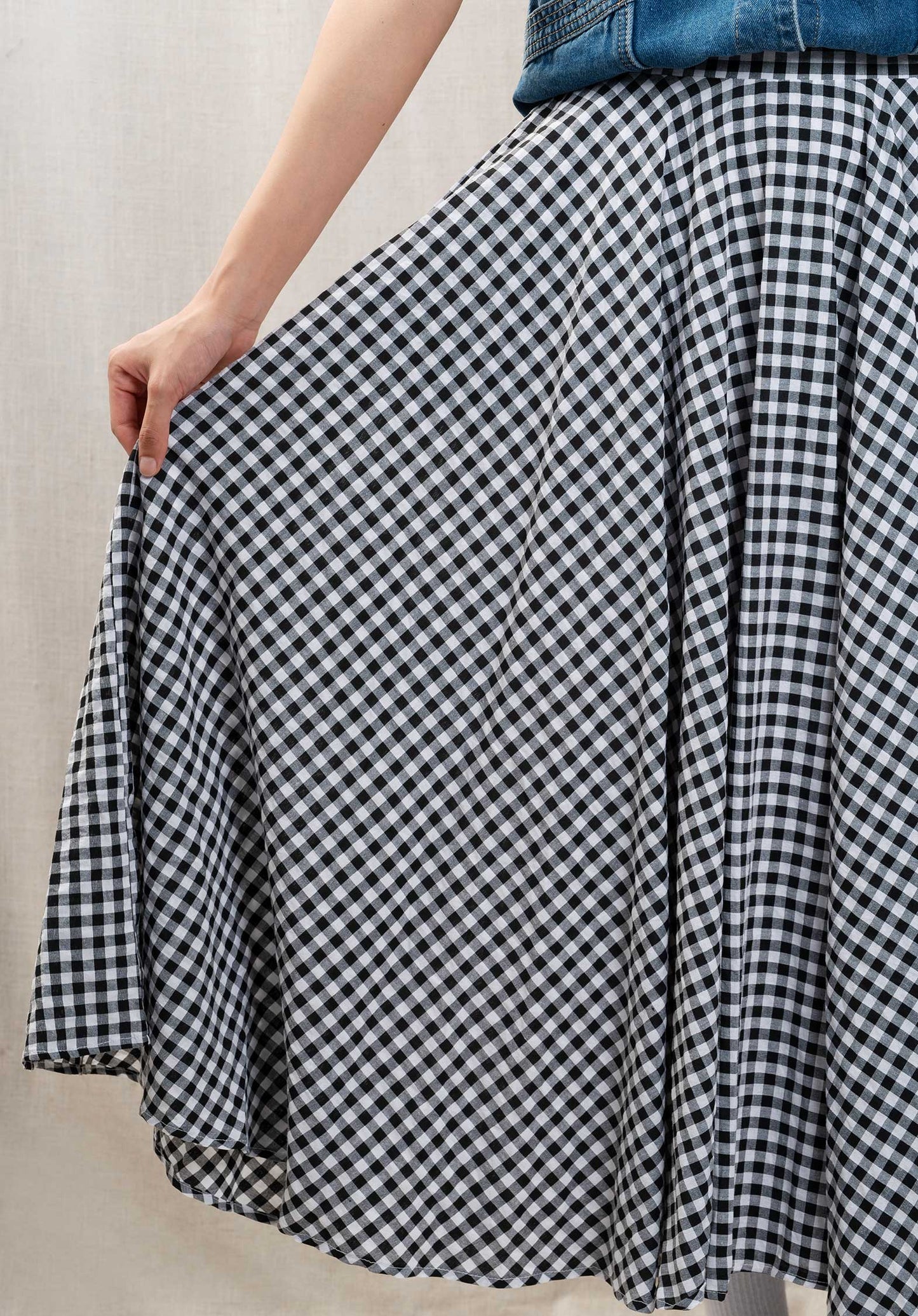 Skirt Sw601-2 Black-Vichy