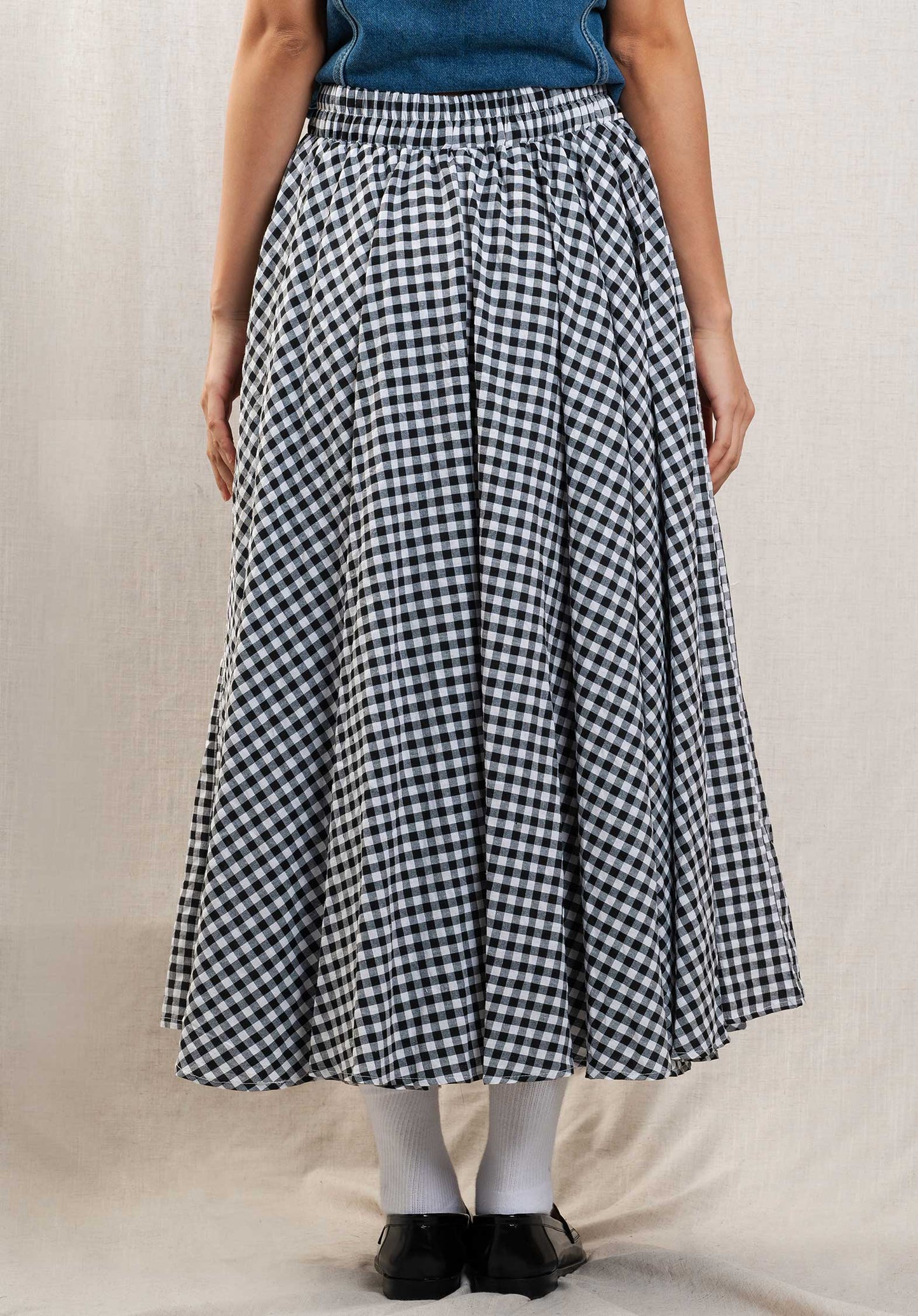 Skirt Sw601-2 Black-Vichy