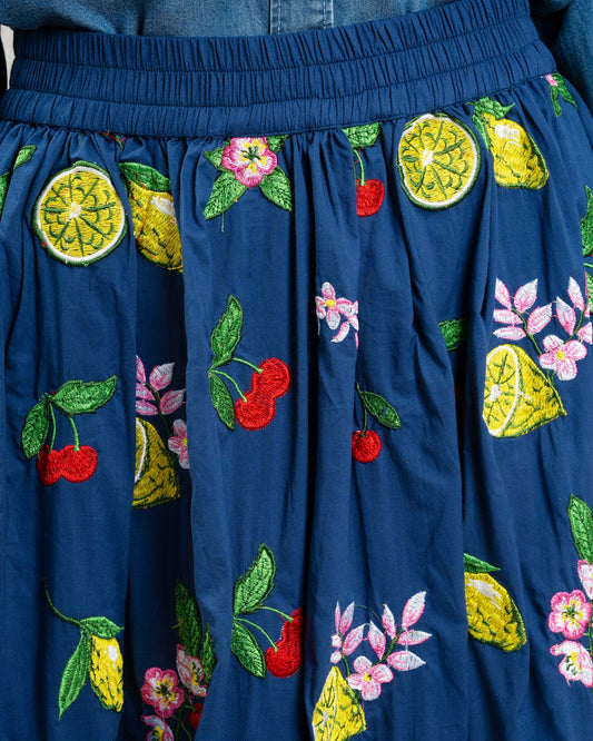 Women's Skirt 100 Percent Cotton Poplin Lightweight - Lemon