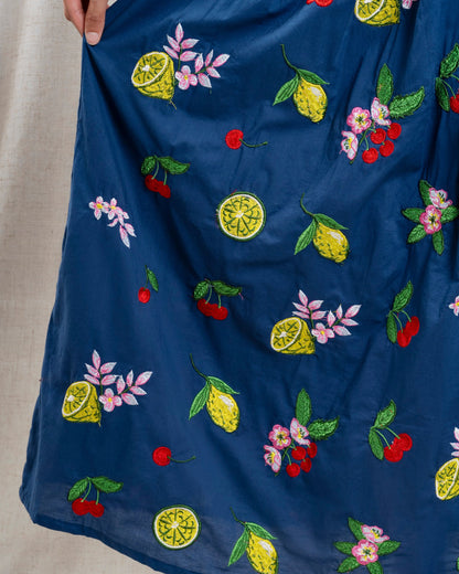 Women's Skirt 100 Percent Cotton Poplin Lightweight - Lemon