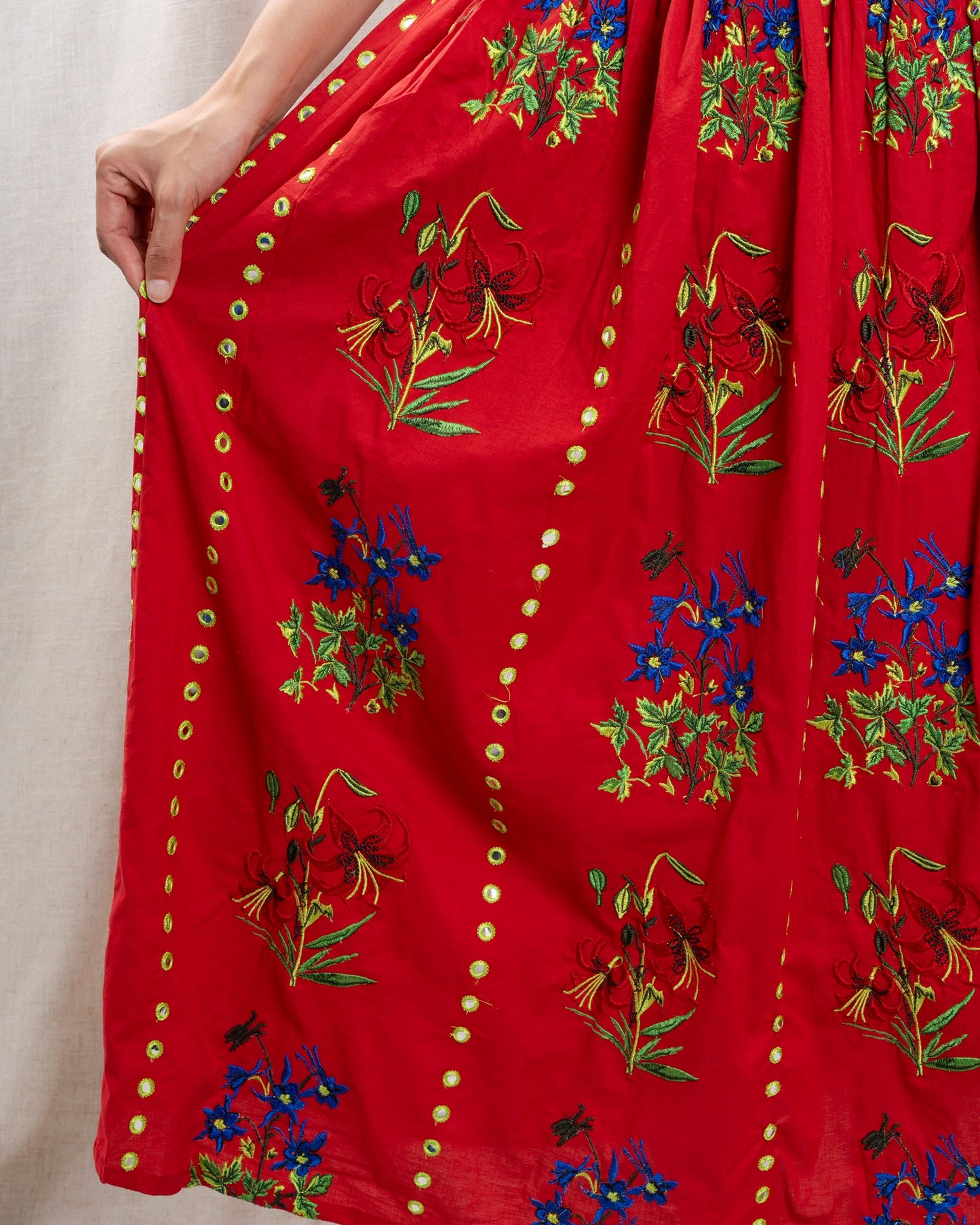 Women Skirt Cotton Poplin Lightweight -  Floral Paradisia