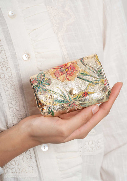 Pouch Lcl42 Accordeon Porte Gold-Flower