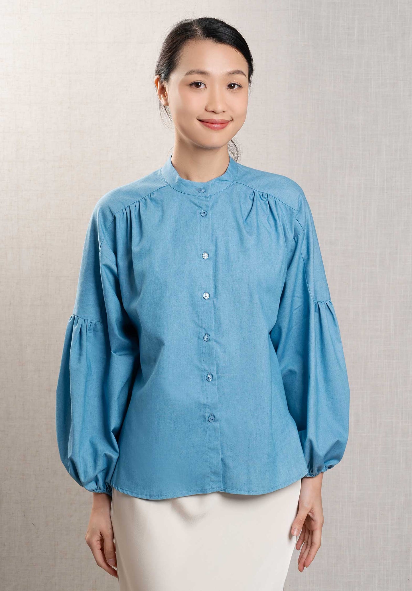 Blouse Odile Coton Light-Blue