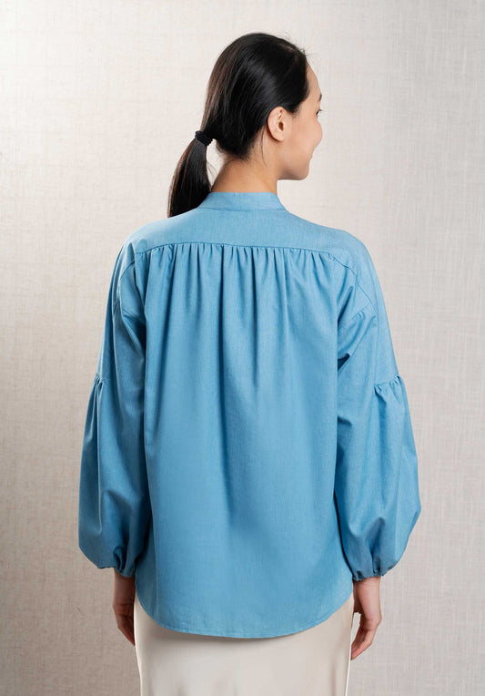 Blouse Odile Coton Light-Blue